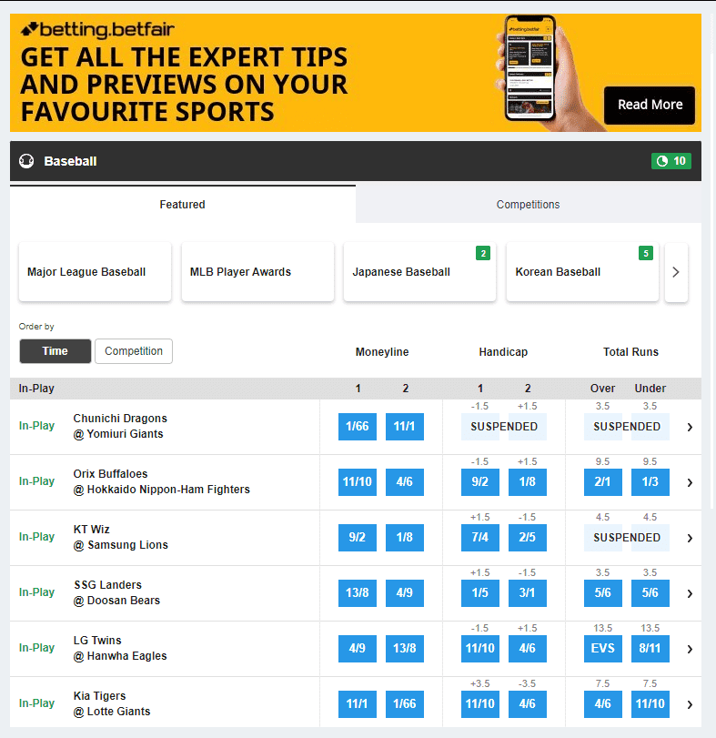 Betfair betting