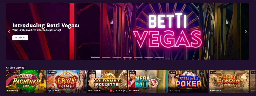 betti casino live games